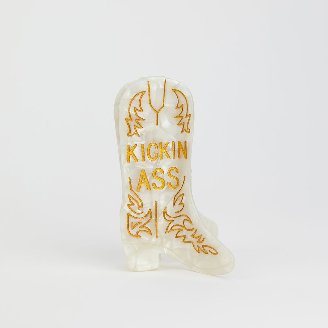 Kickin' Ass - Cowboy Boot - Acetate Hair Claw Clip