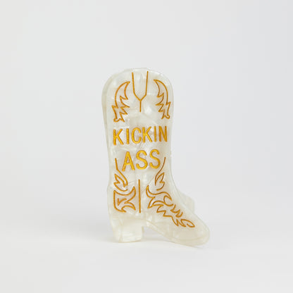 Kickin' Ass - Cowboy Boot - Acetate Hair Claw Clip