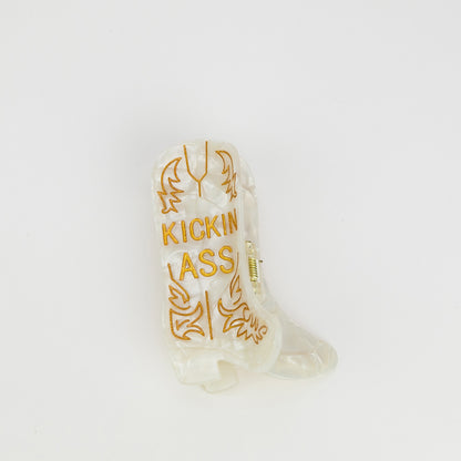 Kickin' Ass - Cowboy Boot - Acetate Hair Claw Clip
