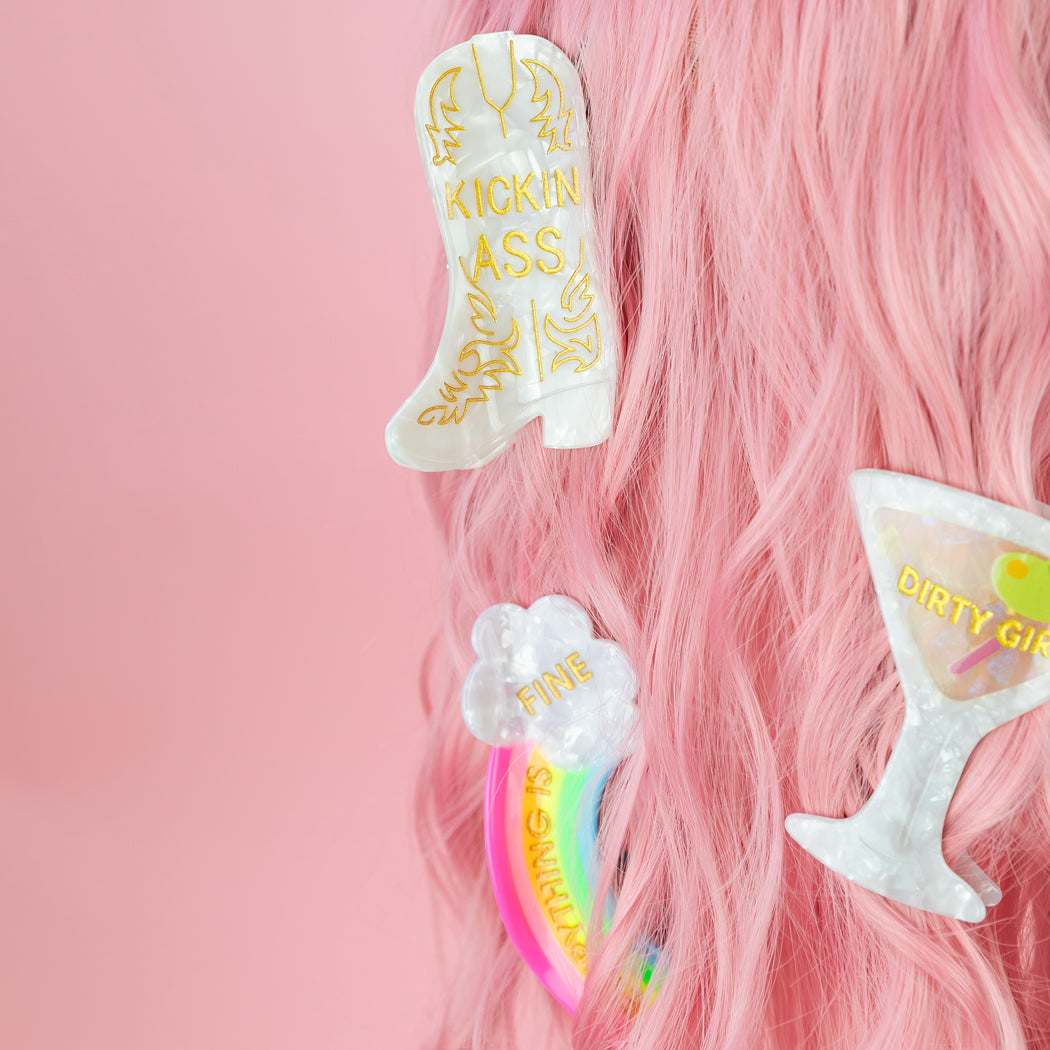 Kickin' Ass - Cowboy Boot - Acetate Hair Claw Clip