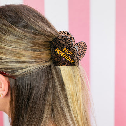 Not Friendly - Heart - Acetate Hair Claw Clip
