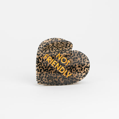 Not Friendly - Heart - Acetate Hair Claw Clip
