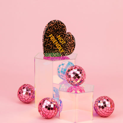 Not Friendly - Heart - Acetate Hair Claw Clip