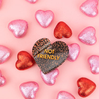Not Friendly - Heart - Acetate Hair Claw Clip