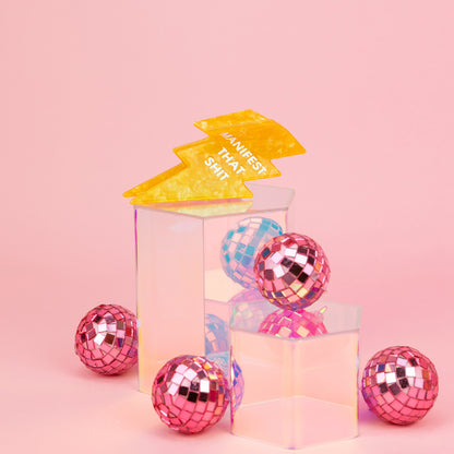 Manifest That Shit - Lightning Bolt - Acetate Hair Claw Clip