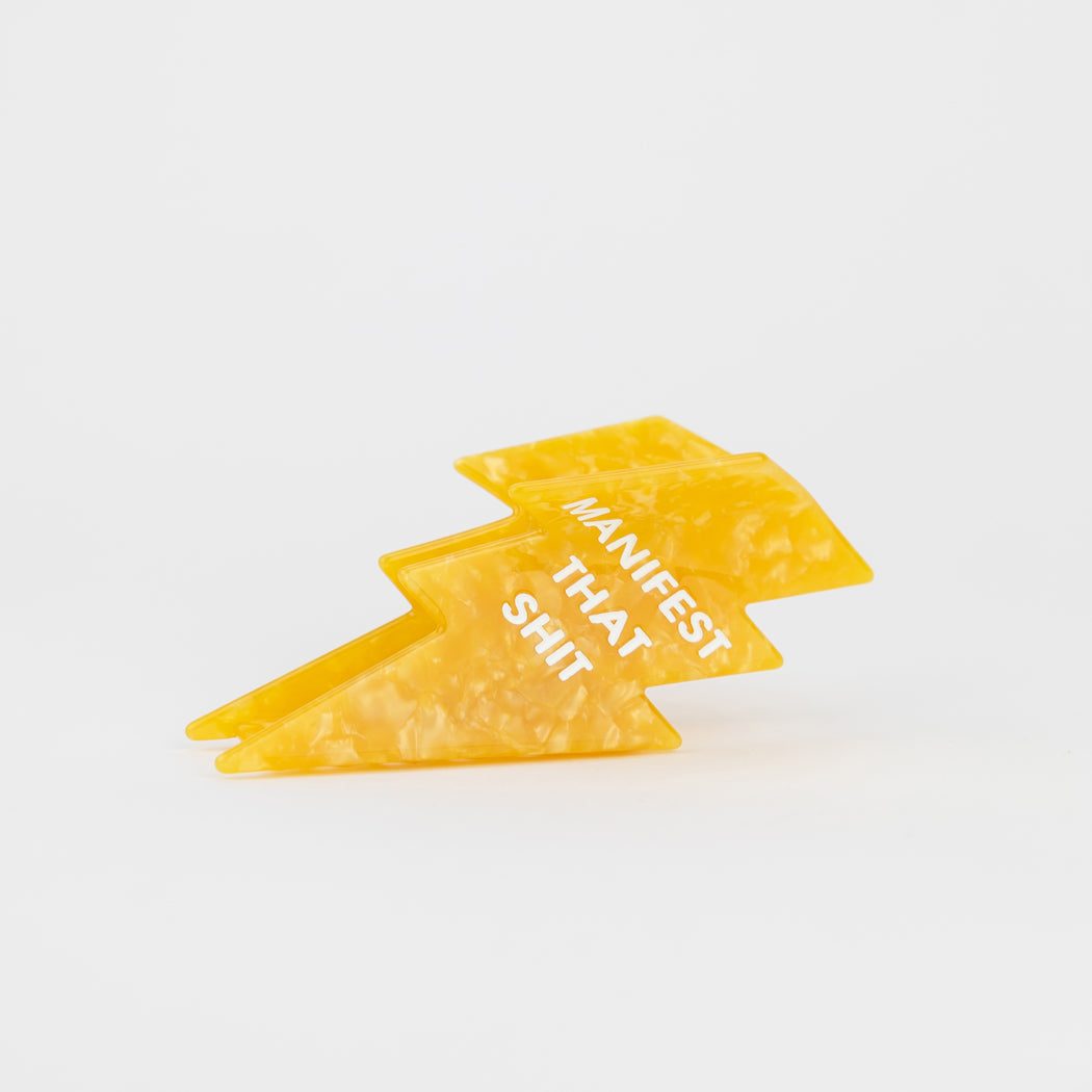 Manifest That Shit - Lightning Bolt - Acetate Hair Claw Clip