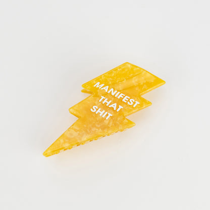 Manifest That Shit - Lightning Bolt - Acetate Hair Claw Clip