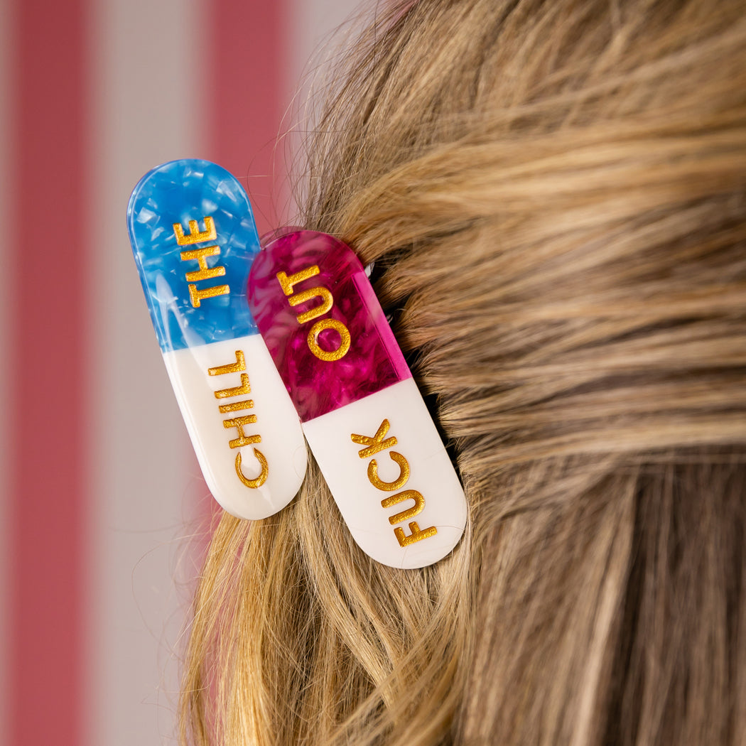 Chill The Fuck Out - Pills - Acetate Hair Claw Clip