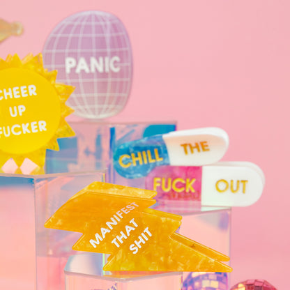 Manifest That Shit - Lightning Bolt - Acetate Hair Claw Clip