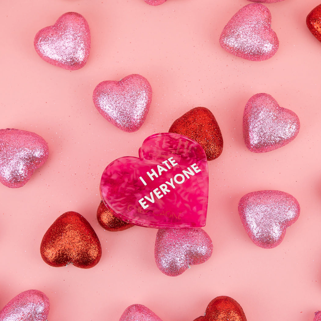 I Hate Everyone - Heart - Acetate Hair Claw Clip