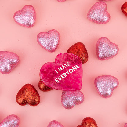 I Hate Everyone - Heart - Acetate Hair Claw Clip