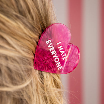 I Hate Everyone - Heart - Acetate Hair Claw Clip