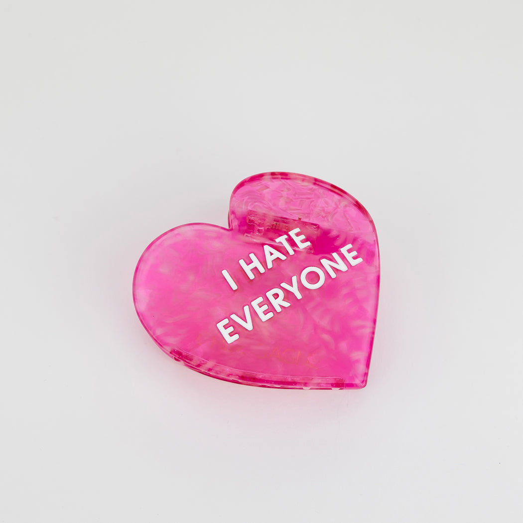 I Hate Everyone - Heart - Acetate Hair Claw Clip