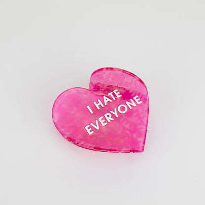 I Hate Everyone - Heart - Acetate Hair Claw Clip
