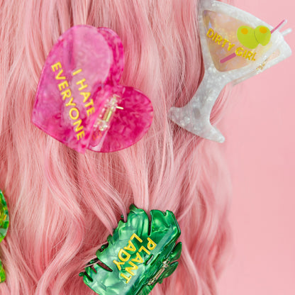 I Hate Everyone - Heart - Acetate Hair Claw Clip