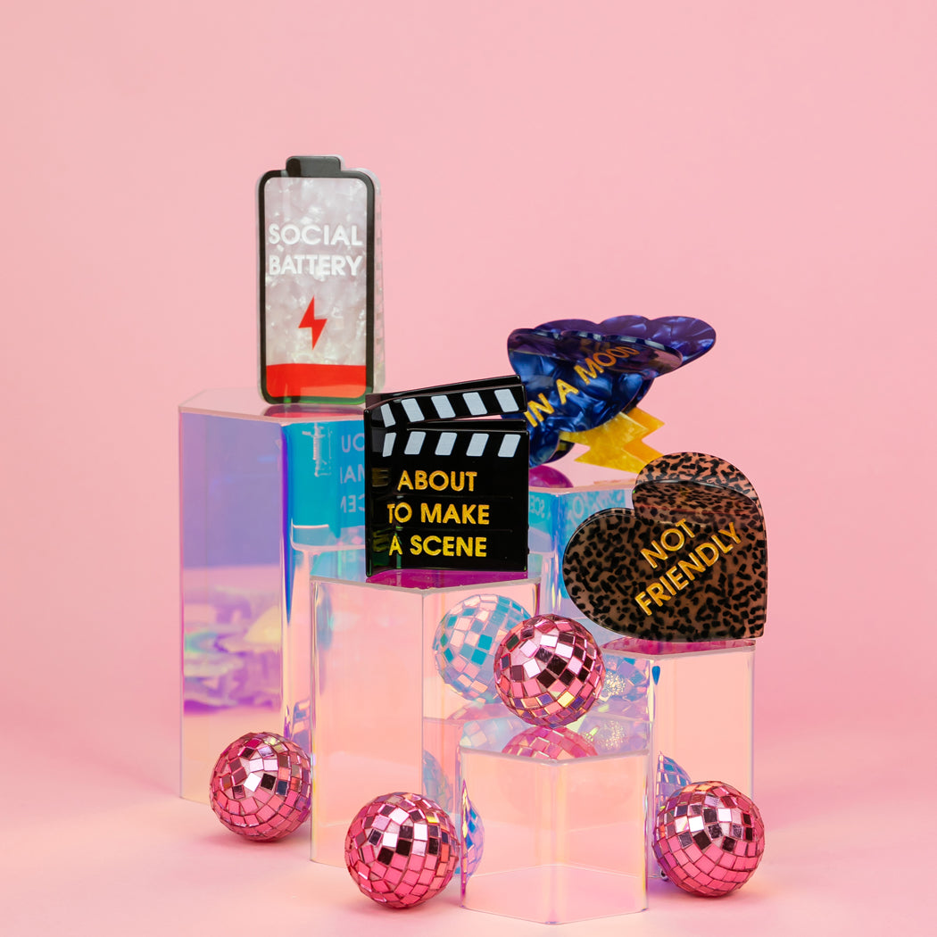 About to Make A Scene - Director's Clapboard - Acetate Hair Claw Clip