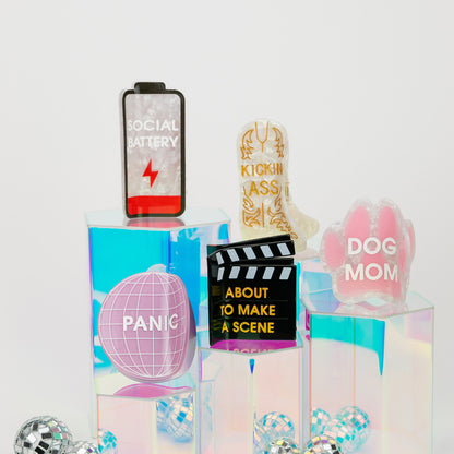 Social Battery - Low Battery - Acetate Hair Claw Clip