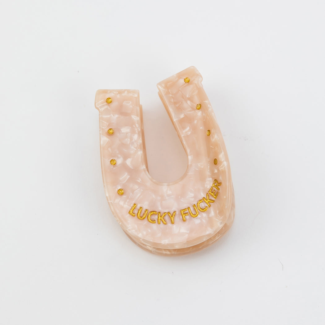 Lucky Fucker - Horsehoe - Acetate Hair Claw Clip