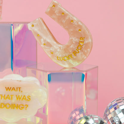 Lucky Fucker - Horsehoe - Acetate Hair Claw Clip