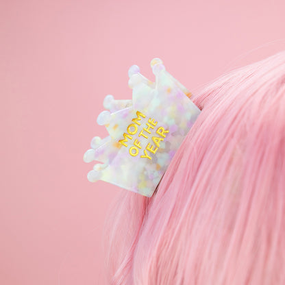 Mom of the Year - Crown - Acetate Hair Claw Clip