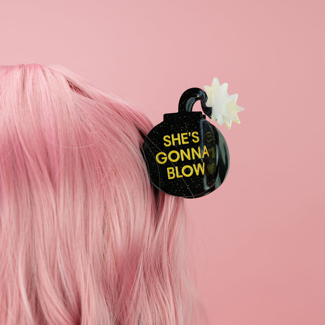 She's Gonna Blow - Bomb - Acetate Hair Claw Clip