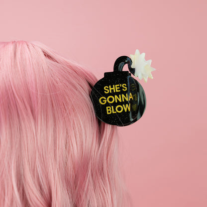 She's Gonna Blow - Bomb - Acetate Hair Claw Clip