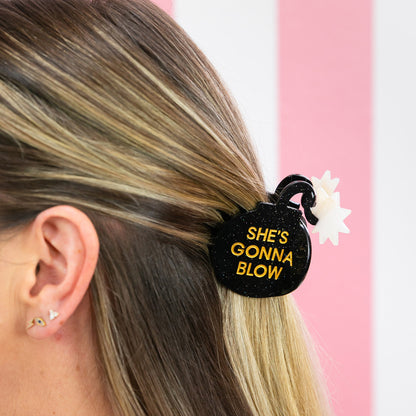 She's Gonna Blow - Bomb - Acetate Hair Claw Clip