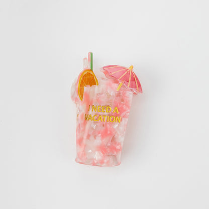 I Need A Vacation - Cocktail - Acetate Hair Claw Clip