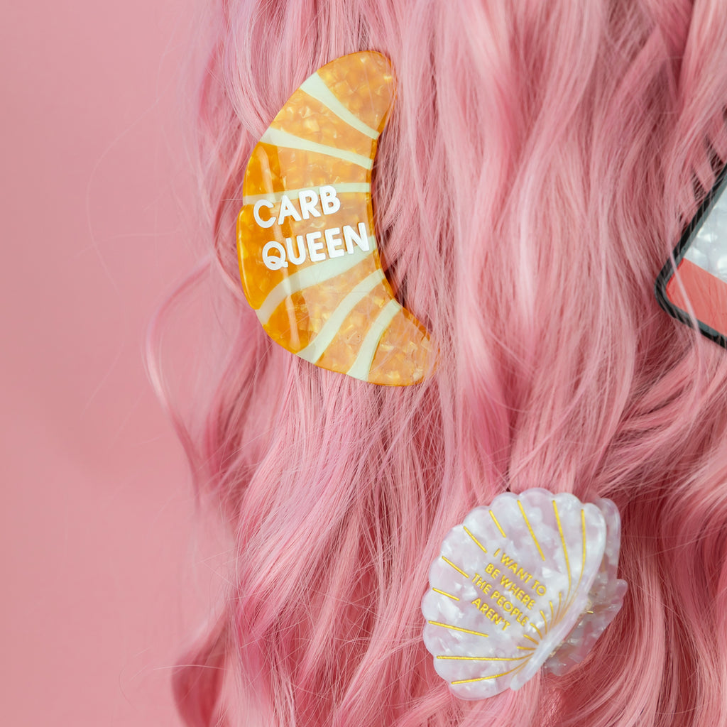 Carb Queen - Croissant - Acetate Hair Claw Clip