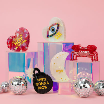 Good Vibes - Evil Eye Heart - Acetate Hair Claw Clip