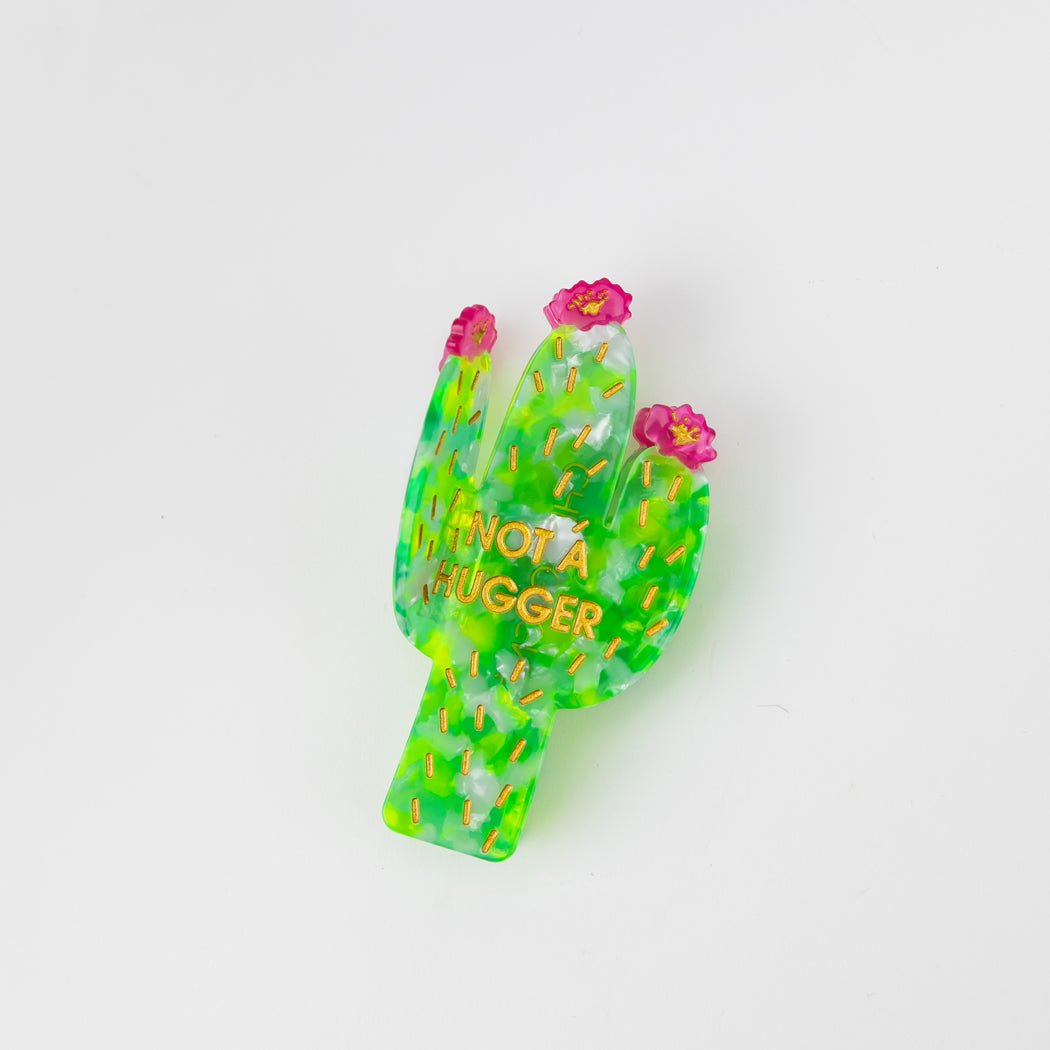 Not A Hugger - Cactus - Acetate Hair Claw Clip