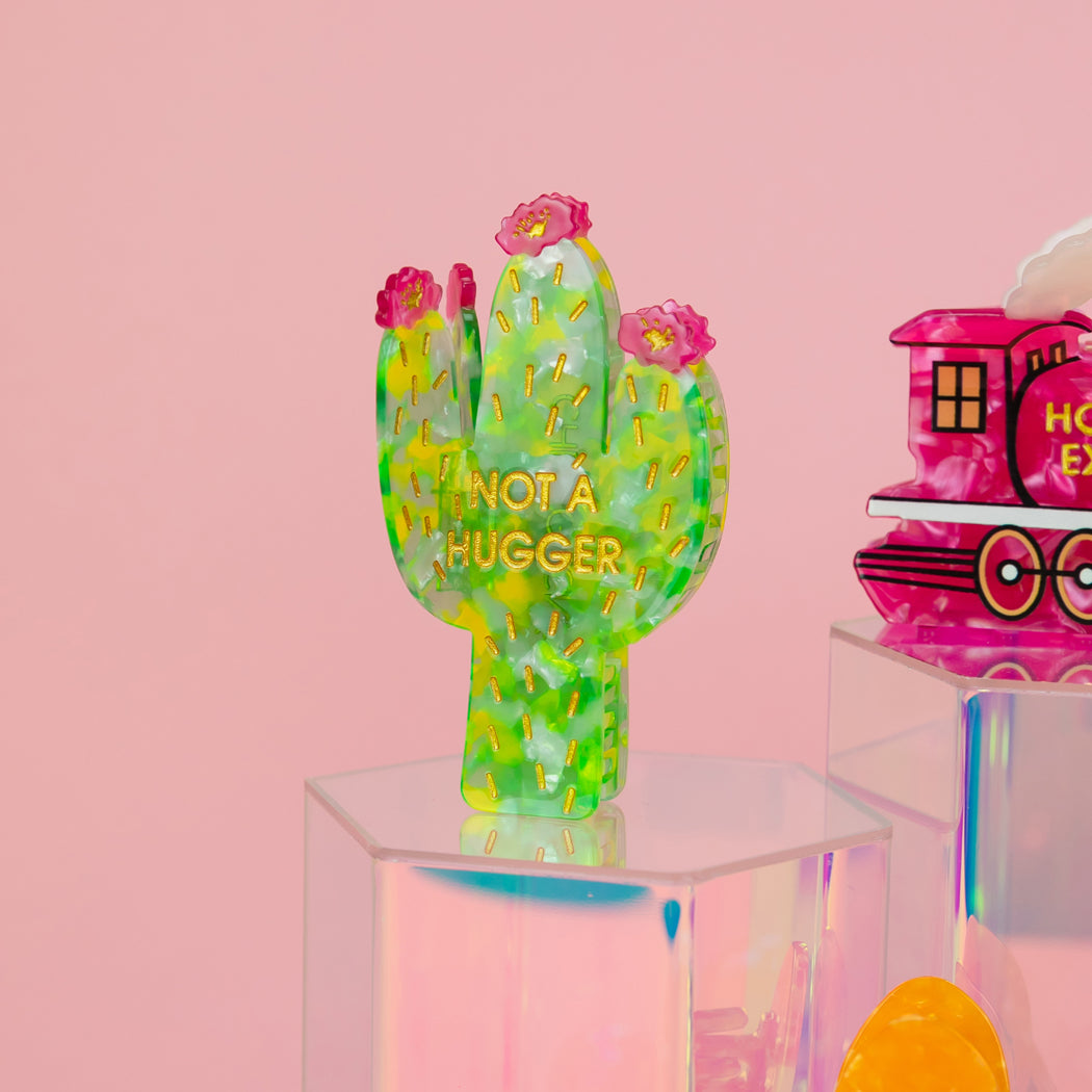 Not A Hugger - Cactus - Acetate Hair Claw Clip
