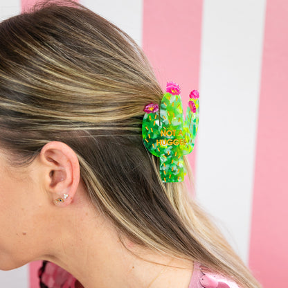Not A Hugger - Cactus - Acetate Hair Claw Clip