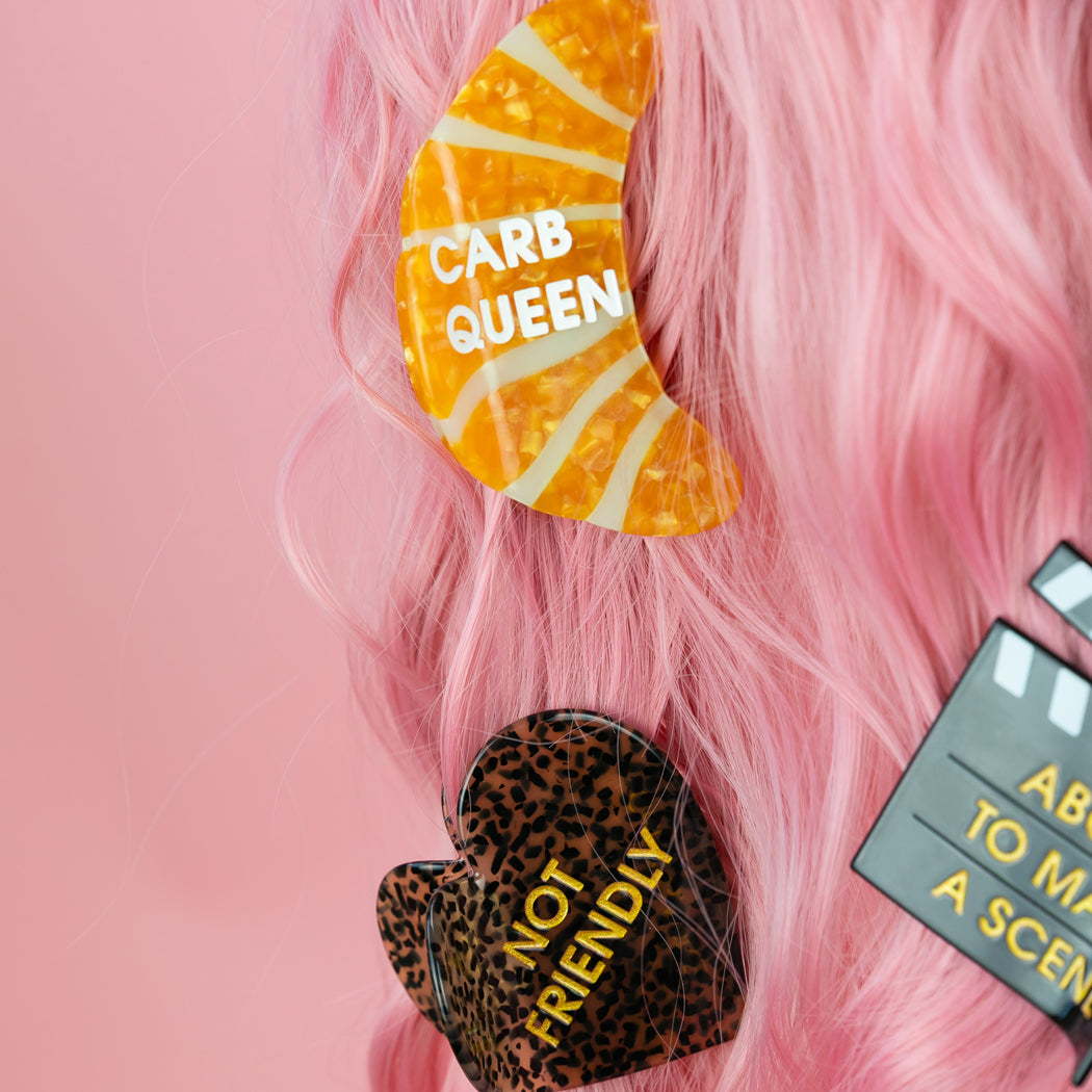 Carb Queen - Croissant - Acetate Hair Claw Clip
