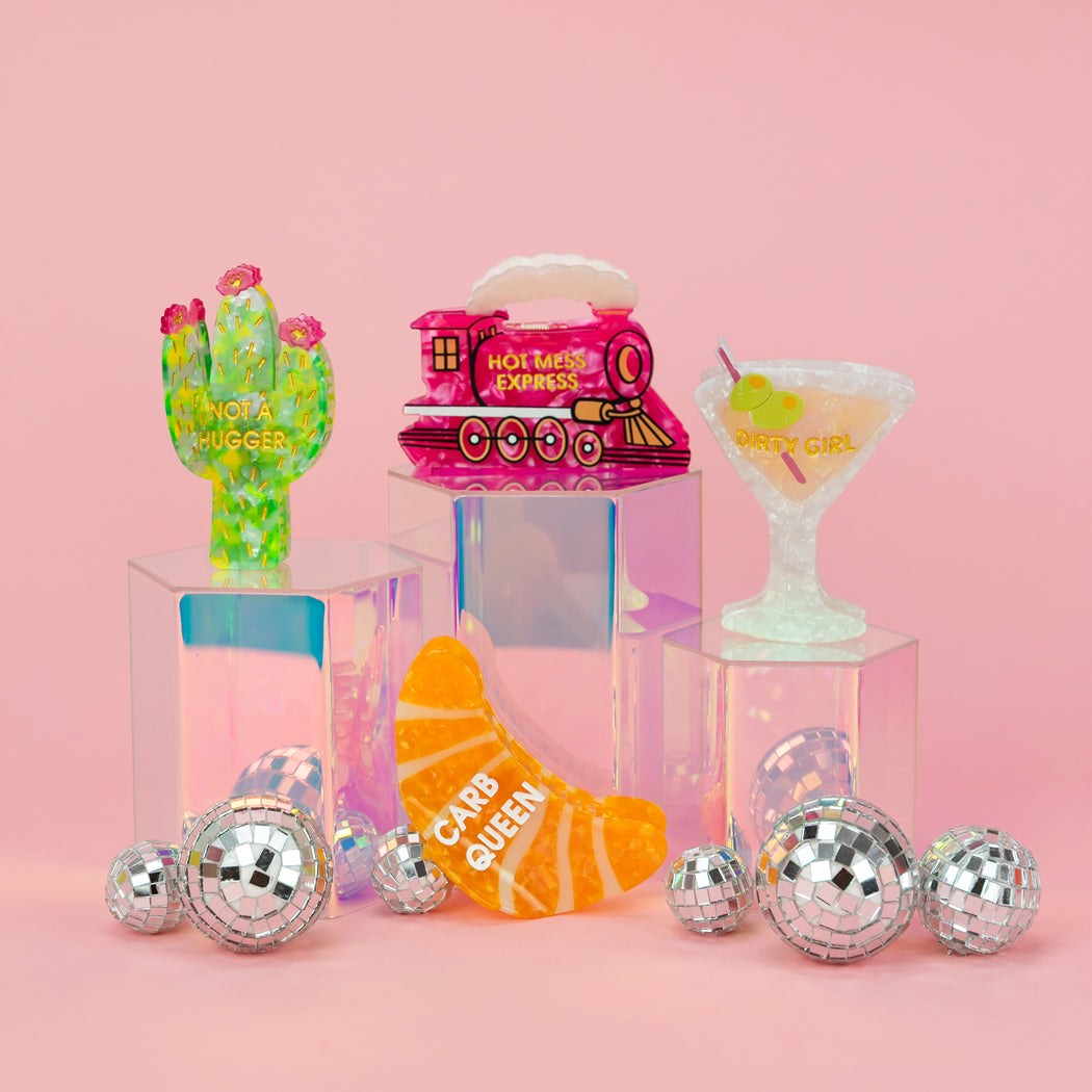 Dirty Girl - Martini - Acetate Hair Claw Clip