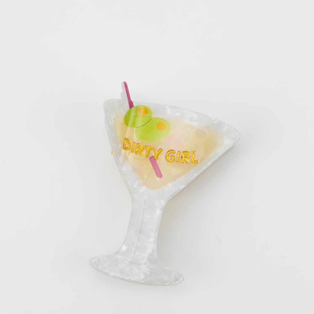 Dirty Girl - Martini - Acetate Hair Claw Clip
