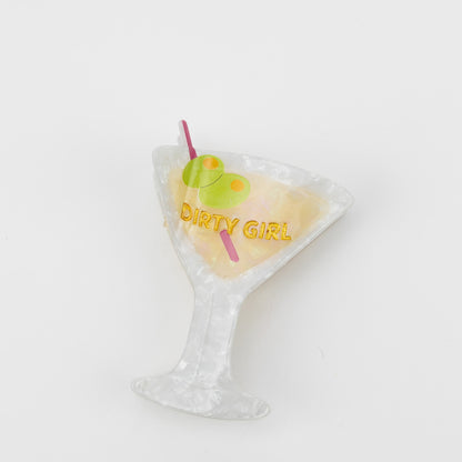 Dirty Girl - Martini - Acetate Hair Claw Clip