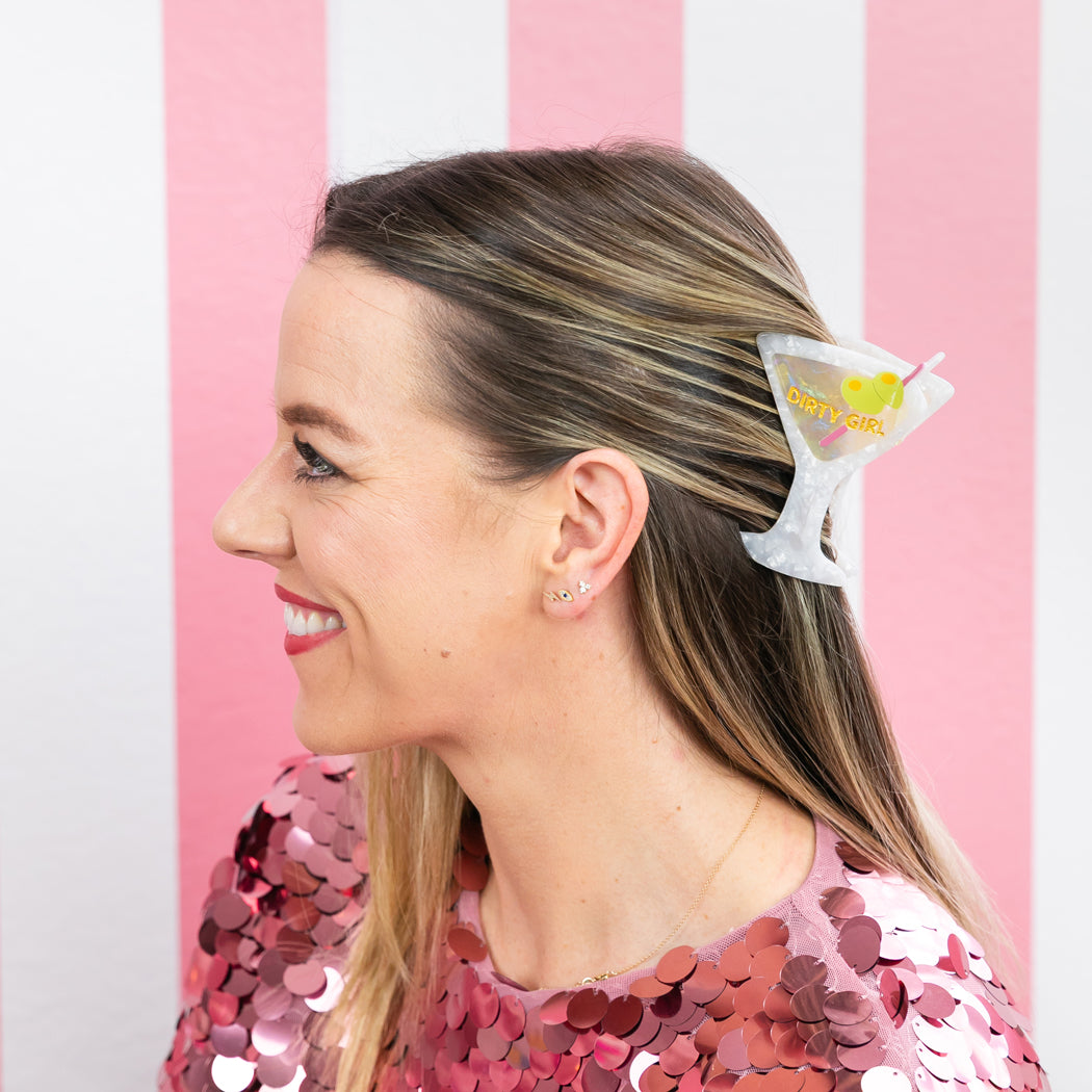 Dirty Girl - Martini - Acetate Hair Claw Clip