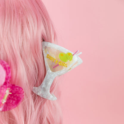 Dirty Girl - Martini - Acetate Hair Claw Clip