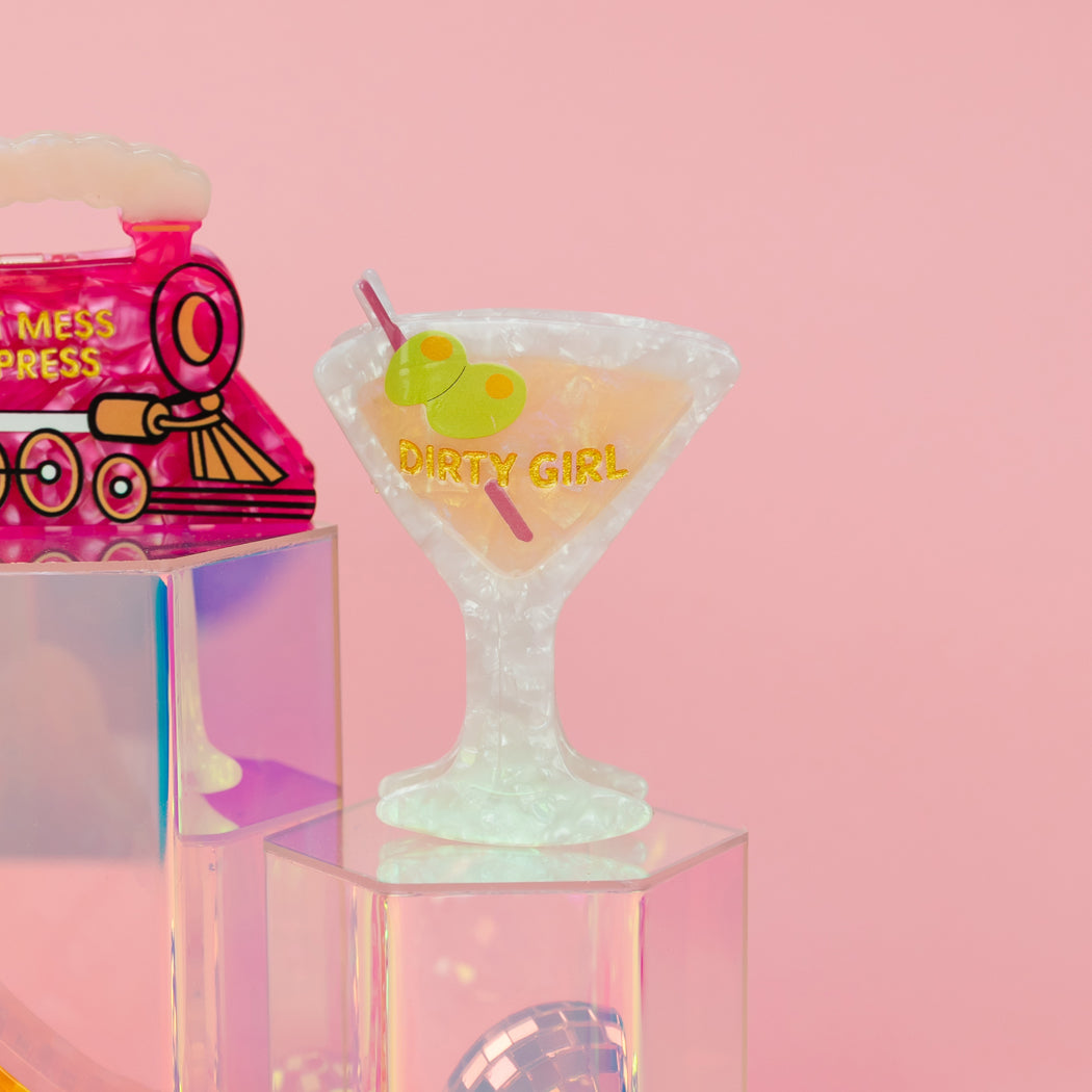 Dirty Girl - Martini - Acetate Hair Claw Clip