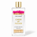 Cheer Up Fucker - Glass Bottle Safety Matches - Bright Pink