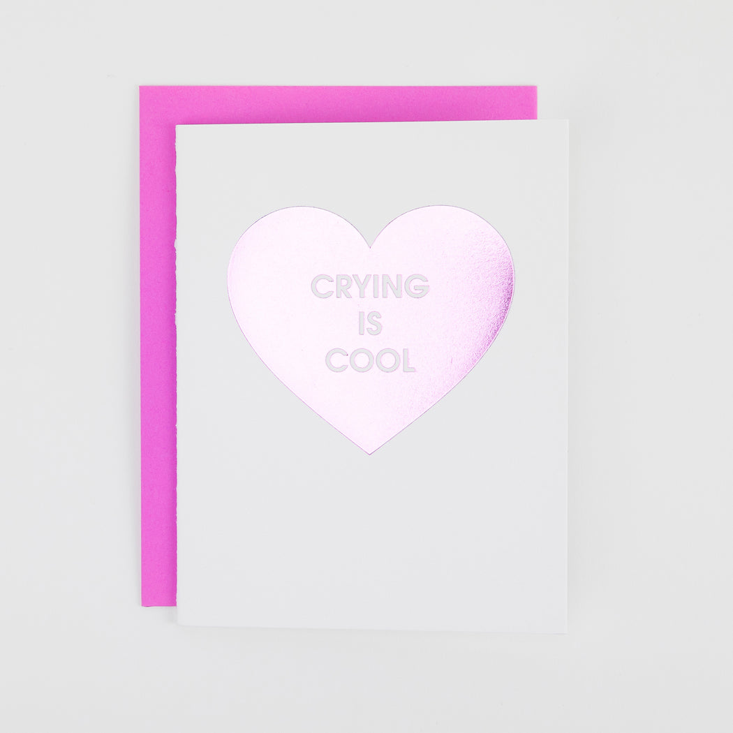 Crying Is Cool - Heart - Letterpress Card