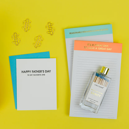 My Favorite ATM Father's Day - Letterpress Card