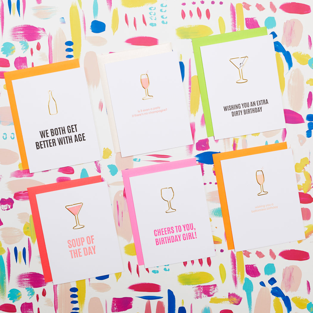 Extra Dirty Martini Birthday - Paper Clip Letterpress Card