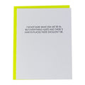 Era: Everything Hurts + Hair in Places It Shouldn't Be - Letterpress Card
