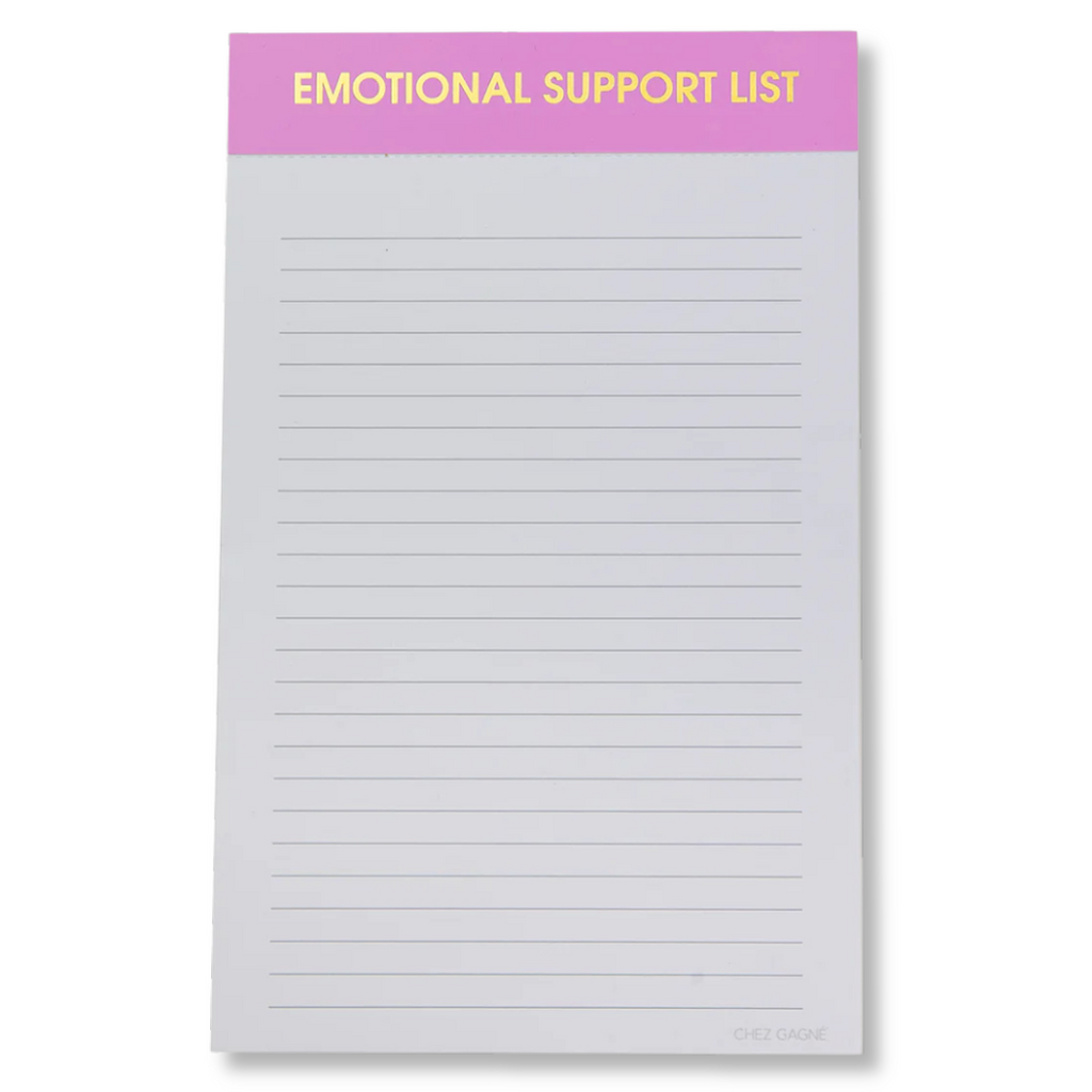 Emotional Support List - Lined Notepad