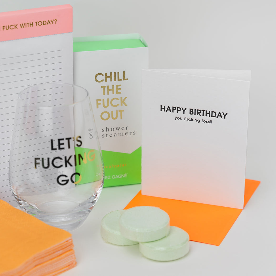 Happy Birthday You Fucking Fossil - Letterpress Card
