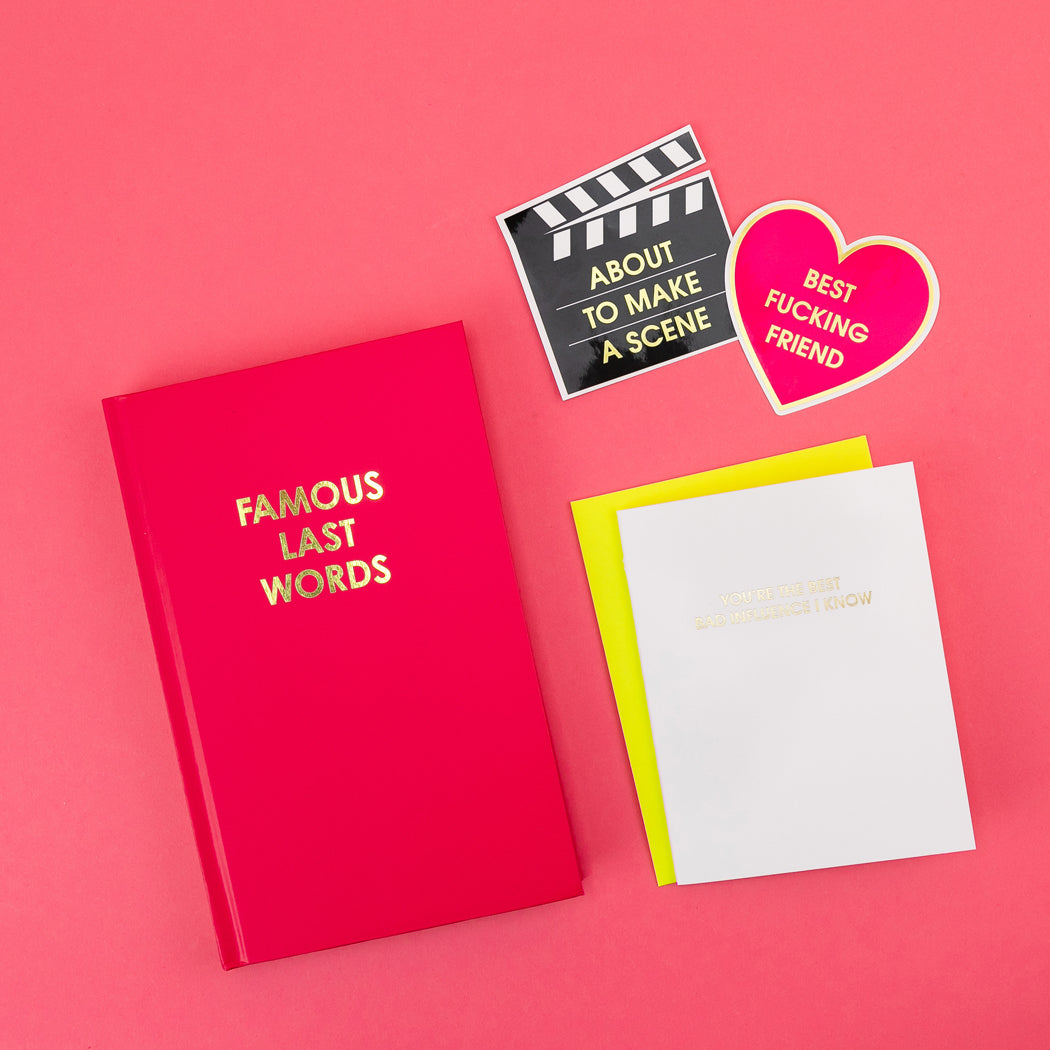 Famous Last Words - Deep Red Hardcover Journal