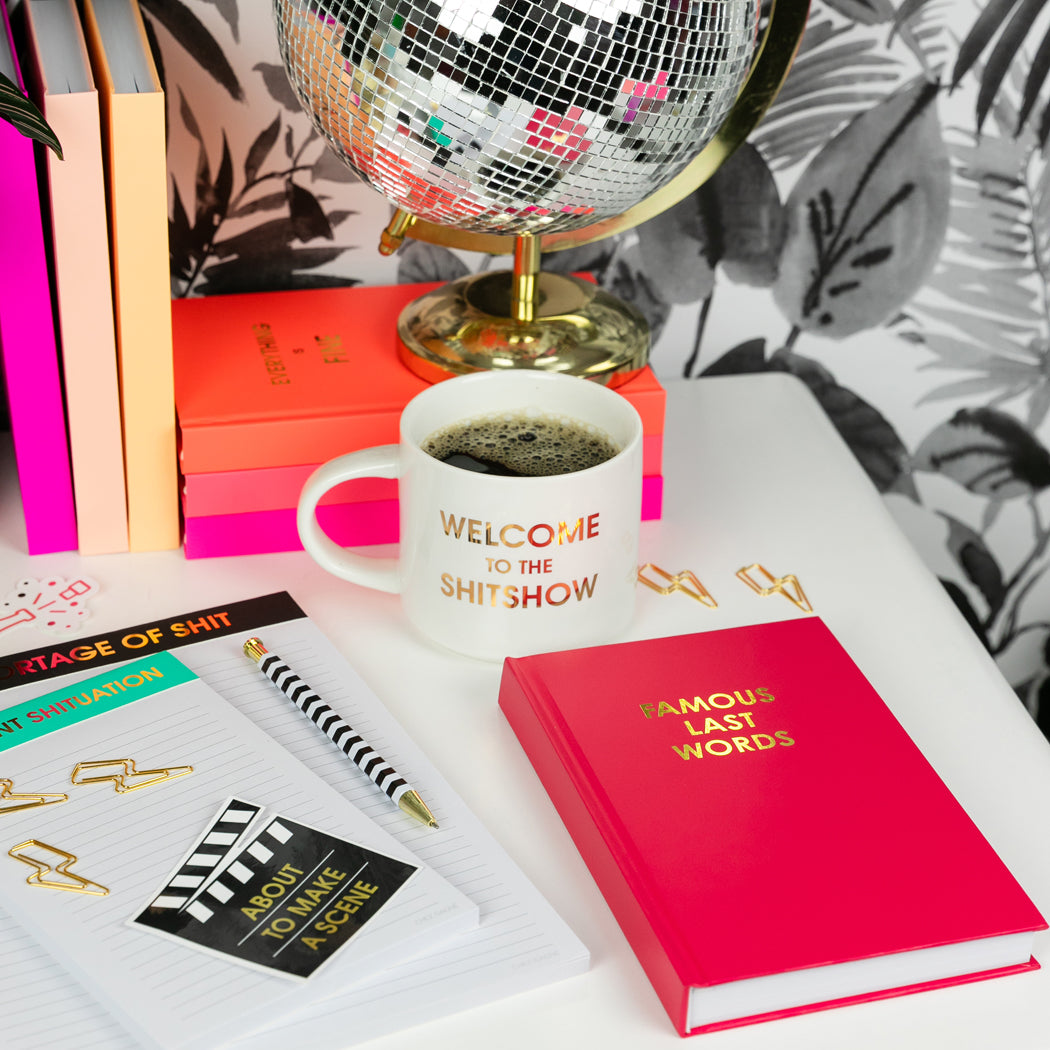 Everything is Fine - Neon Red Hardcover Journal