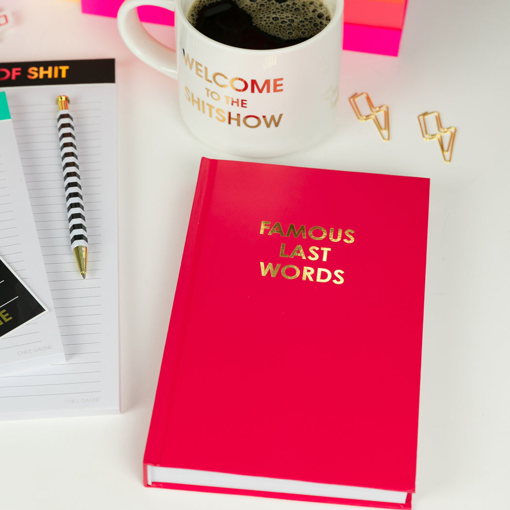 Famous Last Words - Deep Red Hardcover Journal